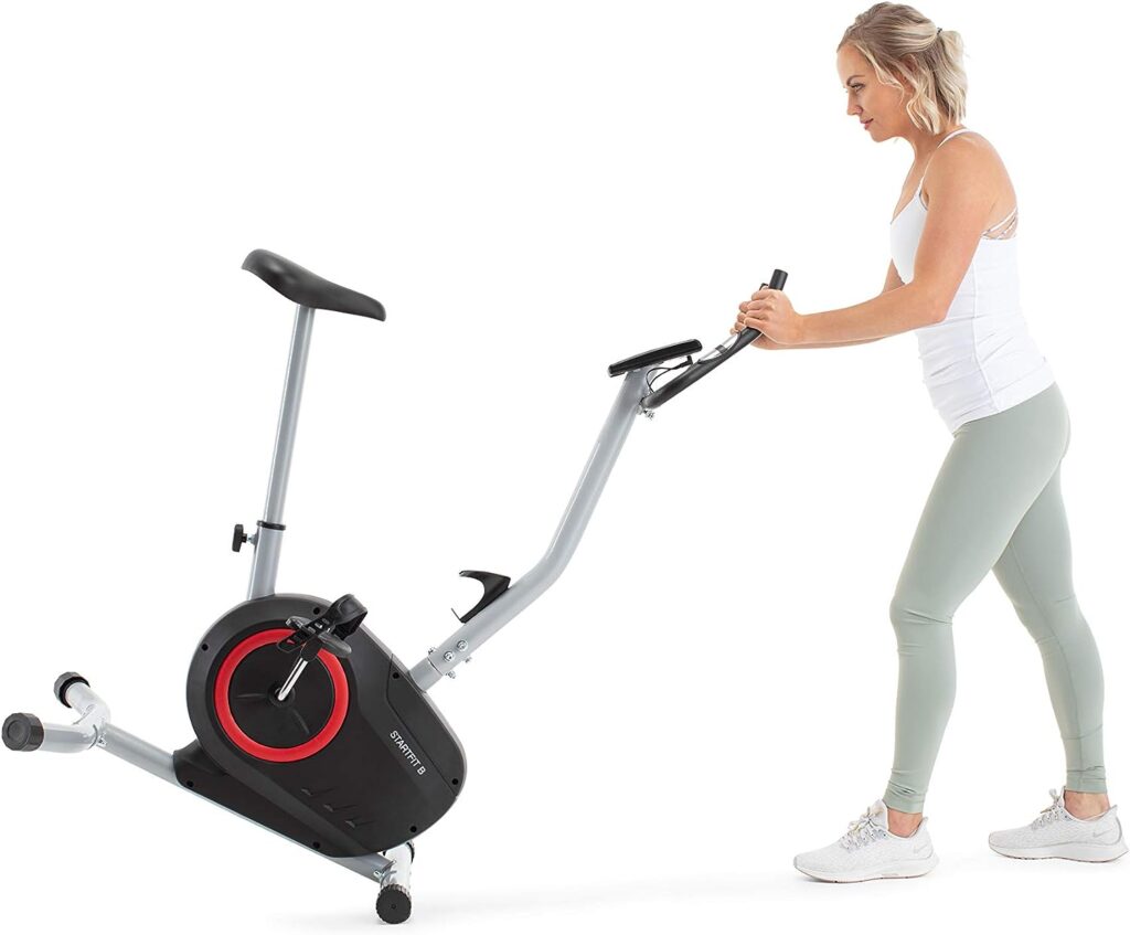 CADENCE Unisex STARTFIT B Upright Exercise Bike - Black and Red