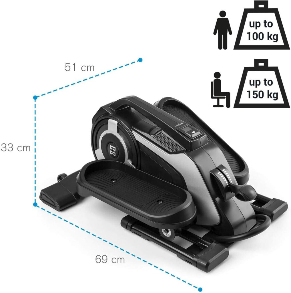 Capital Sports Leg Trainer, Mini Exercise Bike, Leg Trainer, Fitness Equipment for Home, Exercise Bike for Seniors  Athletes, 8 Levels, Bluetooth  App Control, Sports Equipment for Home, Fitness Bikes
