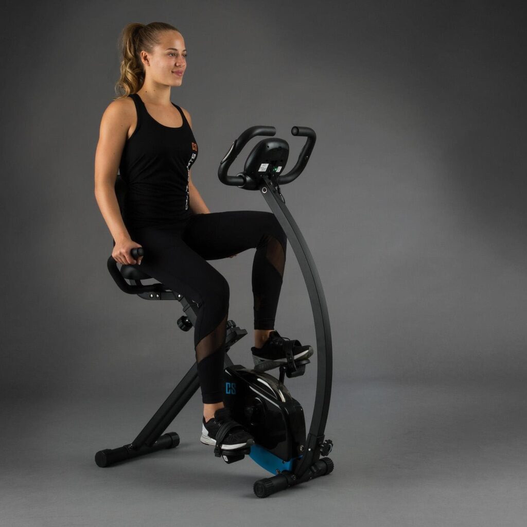 Capital Sports Trajector X-Bike Exercise Bike - Ergometer with Integrated Hand Pulse Monitor, Foldable Home Trainer with 8-Level Resistance, 100 kg Maximum Load