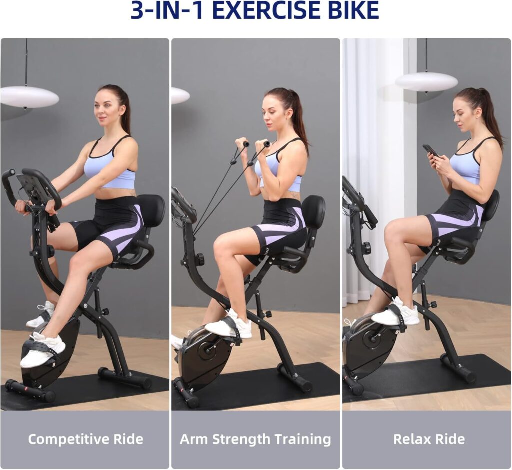 Heimtrainer Fahrrad Klappbar für Zuhause - Sportneer Ergometer Heimtrainer mit 16 Magnetische Widerstandsstufen, Hometrainer Fahrrad, Pulssensor