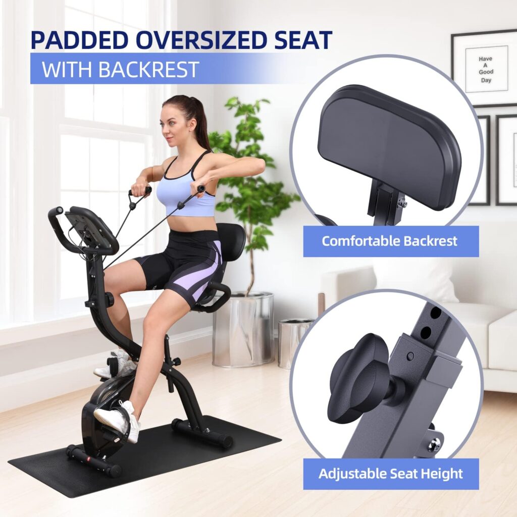 Heimtrainer Fahrrad Klappbar für Zuhause - Sportneer Ergometer Heimtrainer mit 16 Magnetische Widerstandsstufen, Hometrainer Fahrrad, Pulssensor