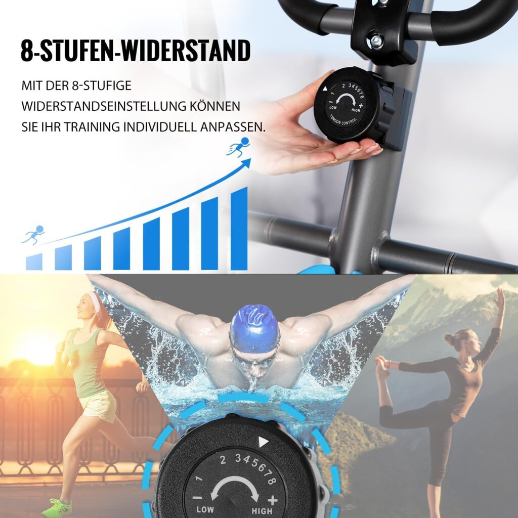 ISE Cross Trainer Elliptical Cross Trainer Elliptical Trainer Exercise Bike Ergometer Stepper Exercise Bike Magnetic Brake Endurance Trainer with 15 kg Flywheel Mass - 8 Resistance Levels SY-9801