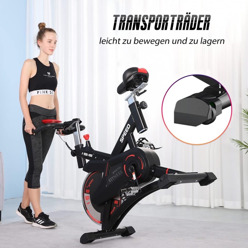 ISE Indoor Cycle Ergometer Exercise Bike, 10 kg Flywheel, Pulse LCD Display, Armrest Padded