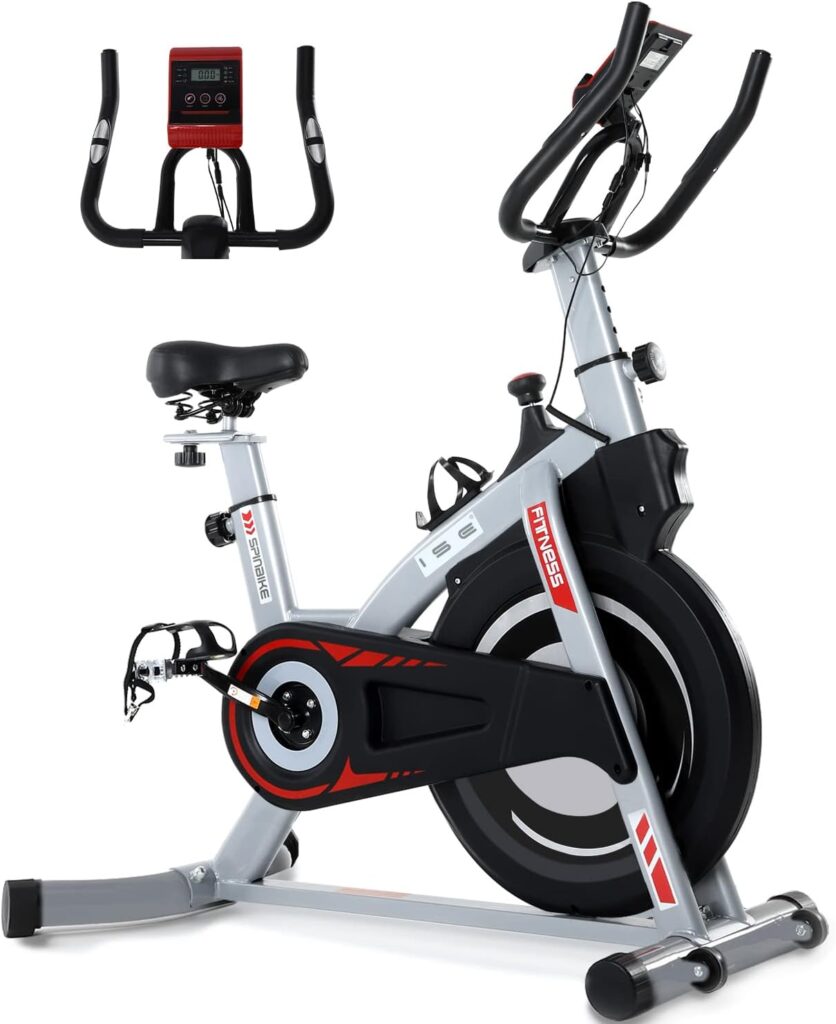 ISE SY-7020 Professional Indoor Cycle Ergometer Exercise Bike with Heart Rate Monitor, Arm Rest, Padded, 10 kg Flywheel Fitness Bike