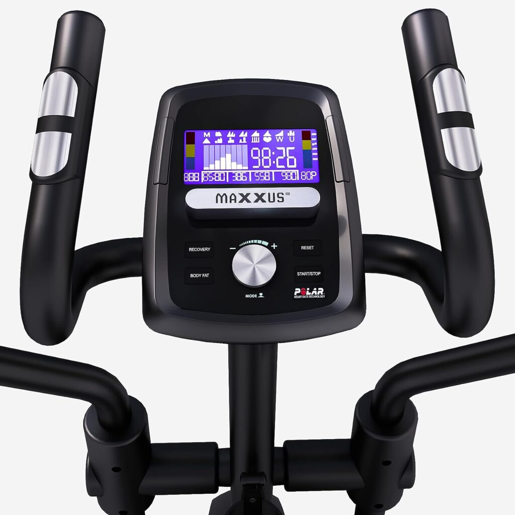 Maxxus CX 5.1 Cross Trainer, Exercise Bike, Studio Quality, Bluetooth Control via Smartphone - 26 kg Flywheel for Natural Joint-friendly Running Movement - Elliptical Trainer with 54 cm Stride Length