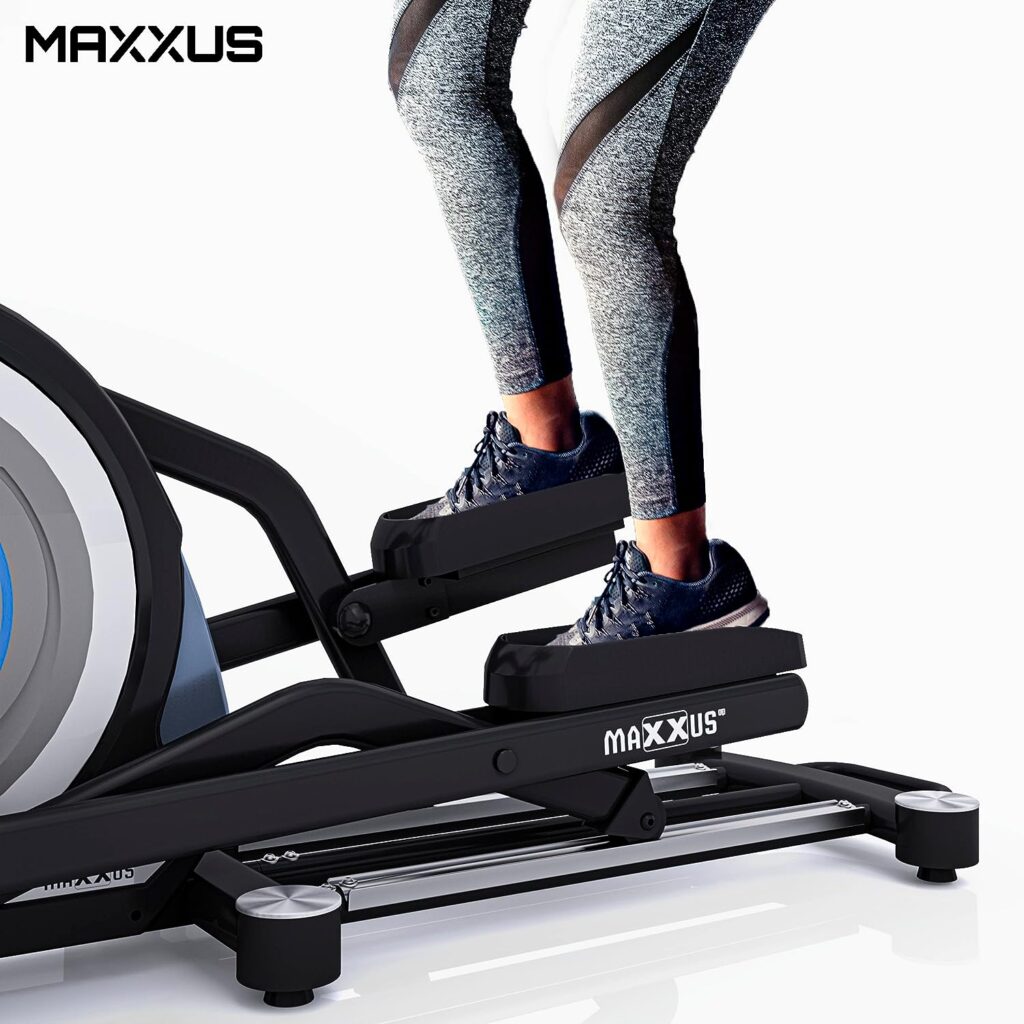 MAXXUS CX 7.8 Cross Trainer - Adjustable, 26 kg Flywheel Mass, 12 Programmes, 16 Resistance Levels, Magnetic Brake System, 180 kg, Bottle Holder, Hand Pulse Sensors - Elliptical Trainer for Home, Exercise Bike