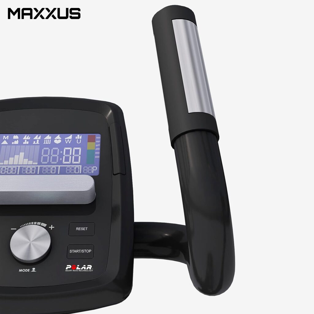 MAXXUS CX 7.8 Cross Trainer - Adjustable, 26 kg Flywheel Mass, 12 Programmes, 16 Resistance Levels, Magnetic Brake System, 180 kg, Bottle Holder, Hand Pulse Sensors - Elliptical Trainer for Home, Exercise Bike