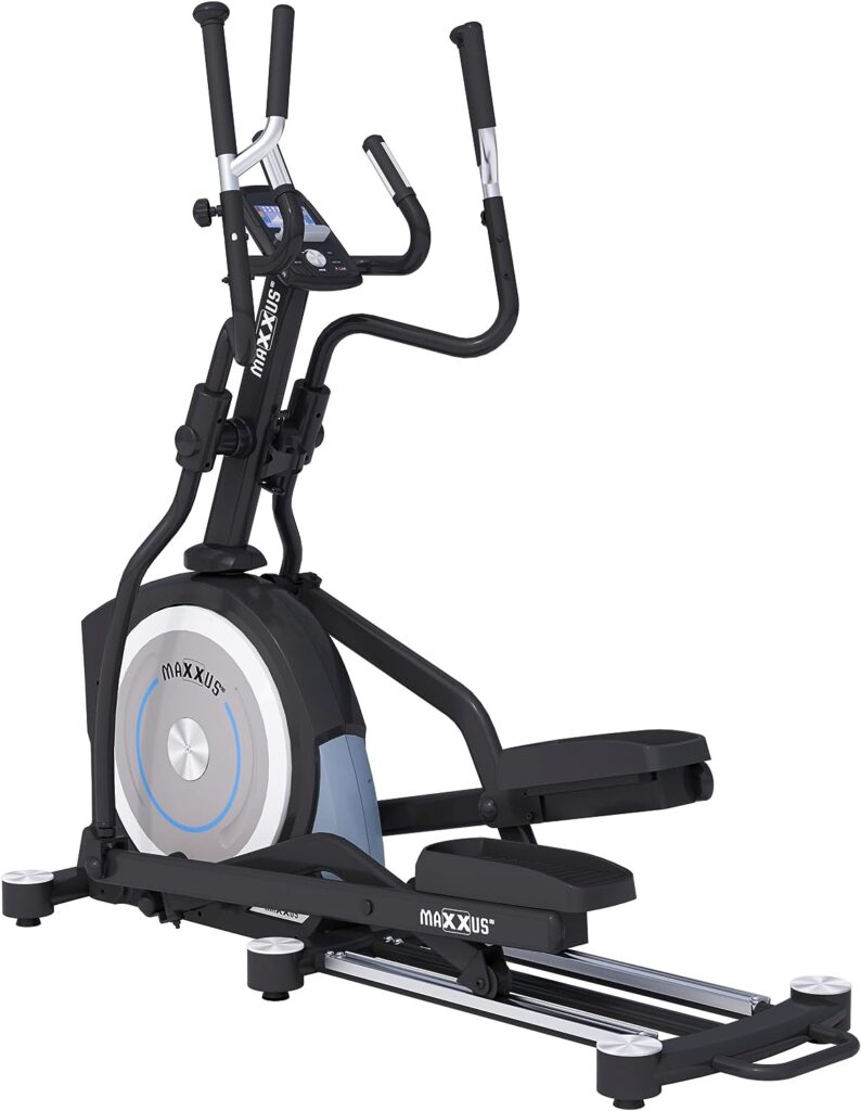 MAXXUS CX 7.8 Cross Trainer - Adjustable, 26 kg Flywheel Mass, 12 Programmes, 16 Resistance Levels, Magnetic Brake System, 180 kg, Bottle Holder, Hand Pulse Sensors - Elliptical Trainer for Home, Exercise Bike
