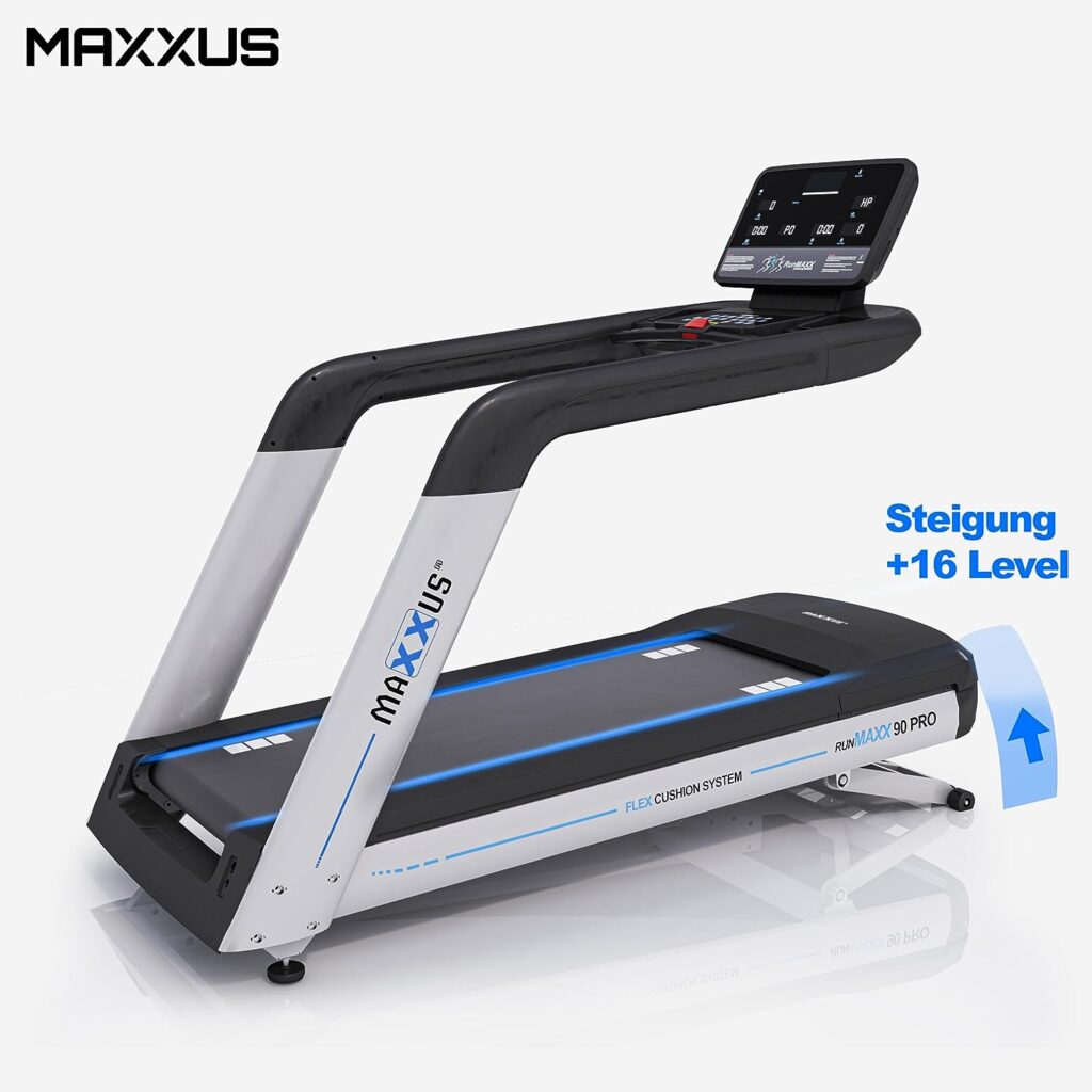 MAXXUS RunMaxx 90 PRO Treadmill - Electric, 22 km/h, 36 Programmes, 160 kg, 16 Incline Levels, 4 HP, Running Surface 155 x 60 cm, App, LCD, Tablet Holder, Treadmill, Exercise Bike for Home, Fitness
