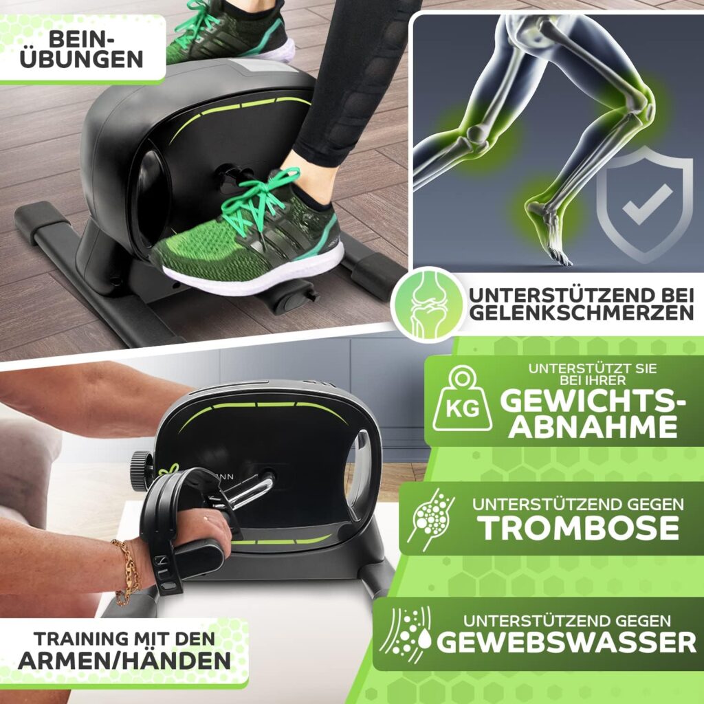 Neu Tretmann Basic Pedal Trainer Set - Extra Stable and Quiet - Includes Attachment Strap - DEKRA Tested - Leg Trainer for Seniors Exercise Bike Mini Bike