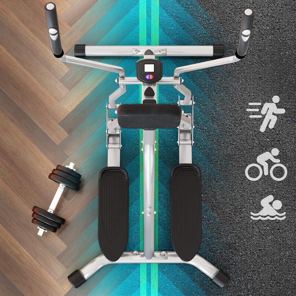 Physionics Cross Trainer with LCD Display for Home Use with Heartbeat Sensor and Abdominal Support. Home Trainer, Stepper, Cardio Trainer, Nordic Walker