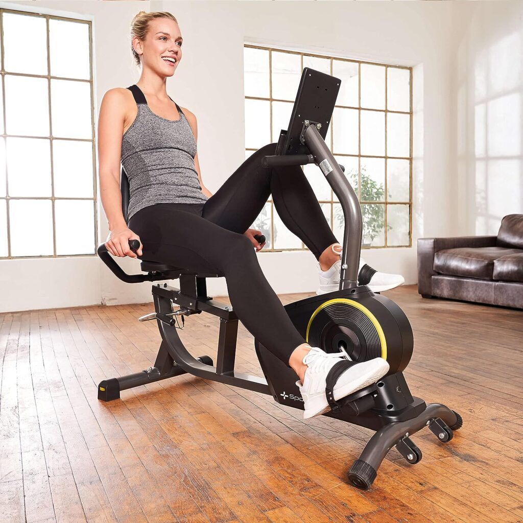 SportPlus Home Recliner Trainer with App Compatibility, 24 Levels  6 Training Programmes, Non-Slip Pedals, with Display  Tablet Holder, up to 110 kg