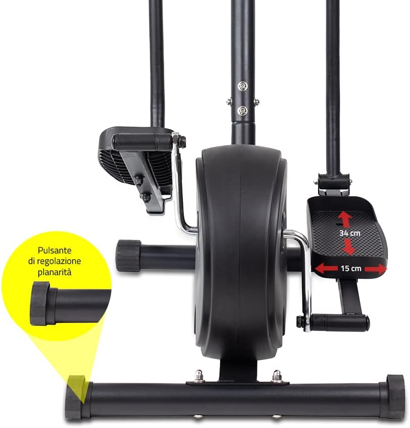 TechFit E250 Cross Trainer Exercise Bike with Computer Steering Wheel 5.5kg 8 Levels of Difficulty Cross Trainer Black