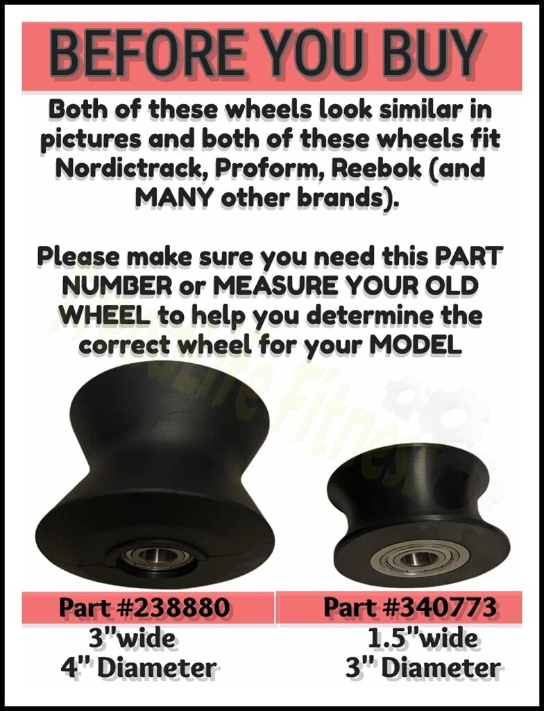 TreadLife Fitness Elliptical Wheel - Works with Proform 20.0 Cross Trainer - Part Number 238880